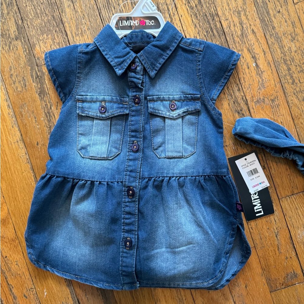 Baby girl summer outfit with headband, size 3-6 months. New with tags.